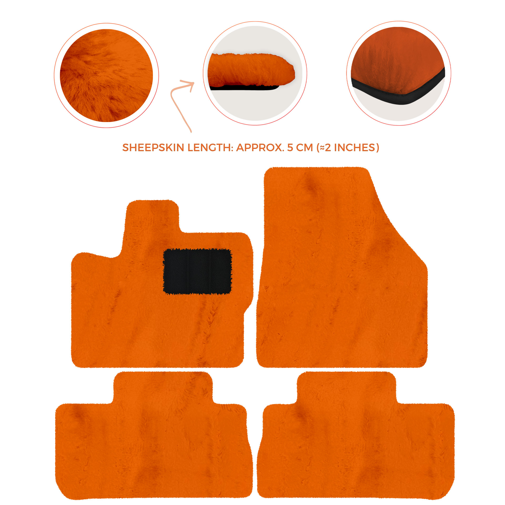 Premium Sheepskin Floor Mats for 2003-2007 Land Rover Freelander