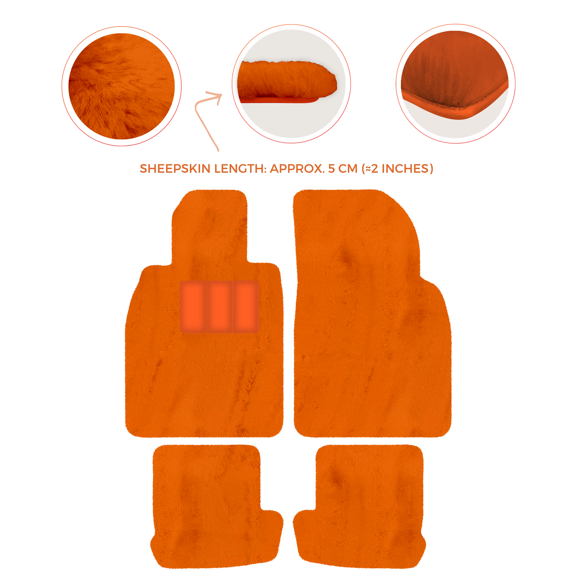 Premium Quality Sheepskin Floor Mats for Porsche 924 (1976-1988)