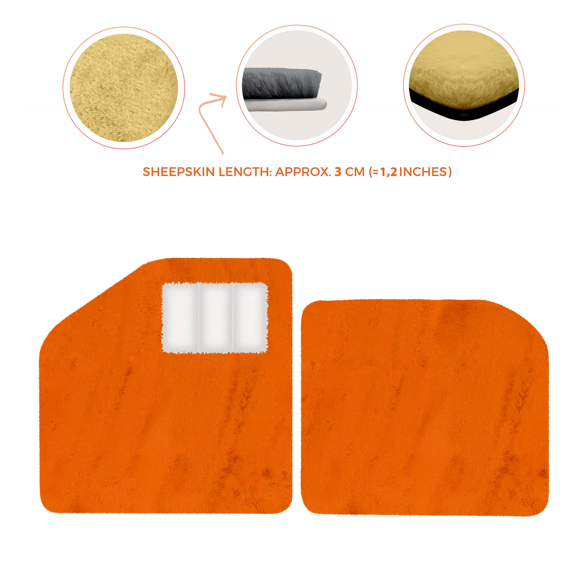 Sheepskin Floor Mats for Aston Martin Vulcan (2015-2016) Track Car - Luxury