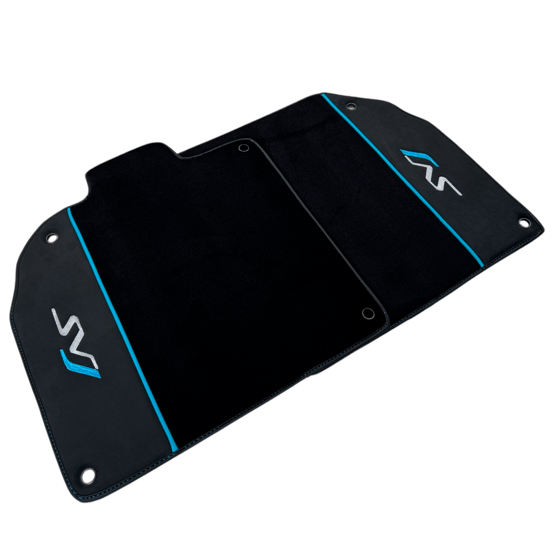 Black Floor Mats for Lamborghini Aventador SVJ with Alcantara Leather