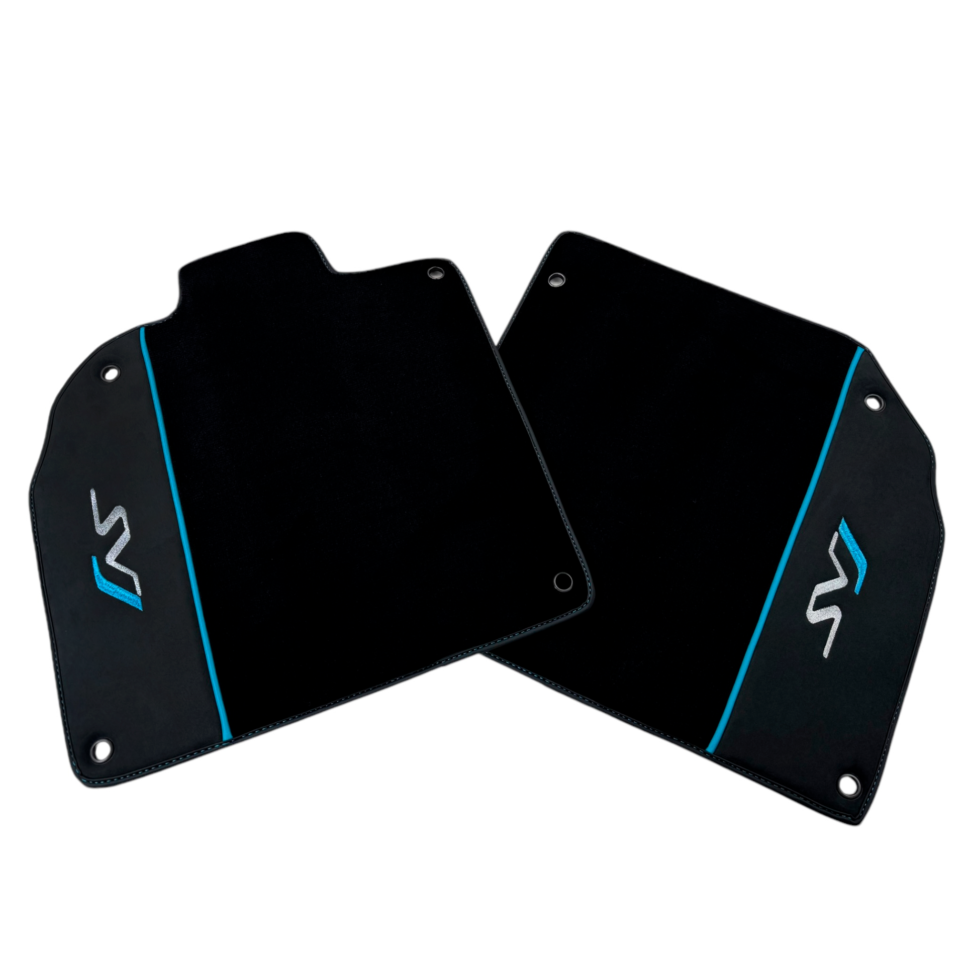 Black Floor Mats for Lamborghini Aventador SVJ with Alcantara Leather