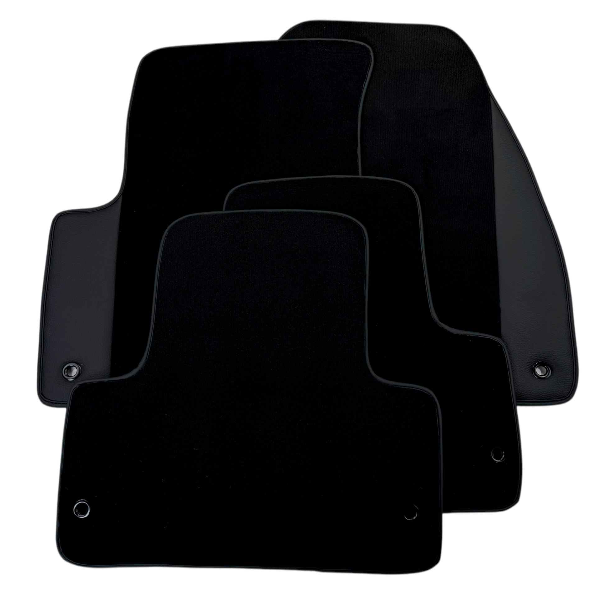 Black Floor Mats for Jeep Renegade (2014-2018) Distance Fixing Points Co-Driver 20 cm with Leather | AutoWin