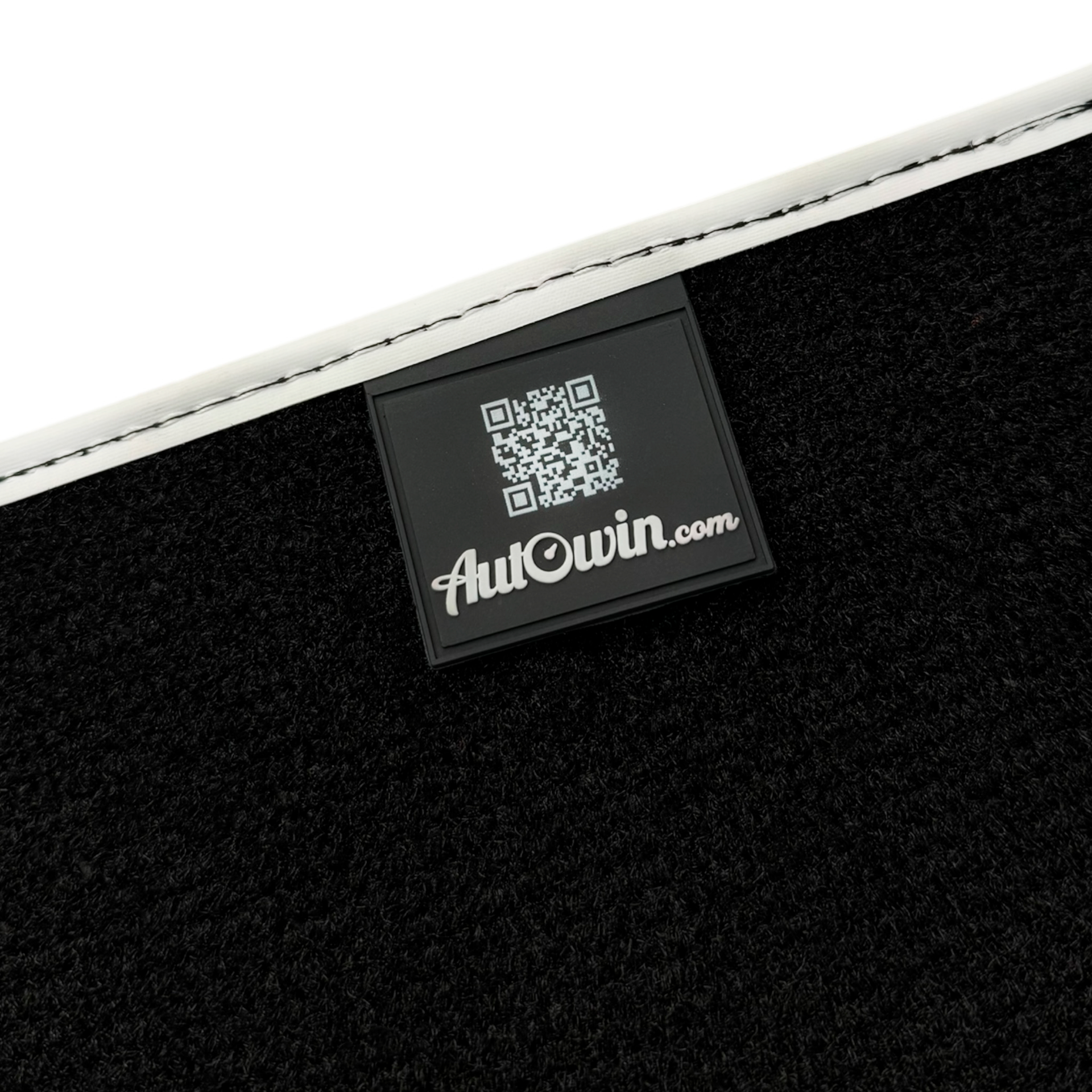 Black Floor Mats with Leather for Lamborghini Revuelto (2024-2025) | White Trim