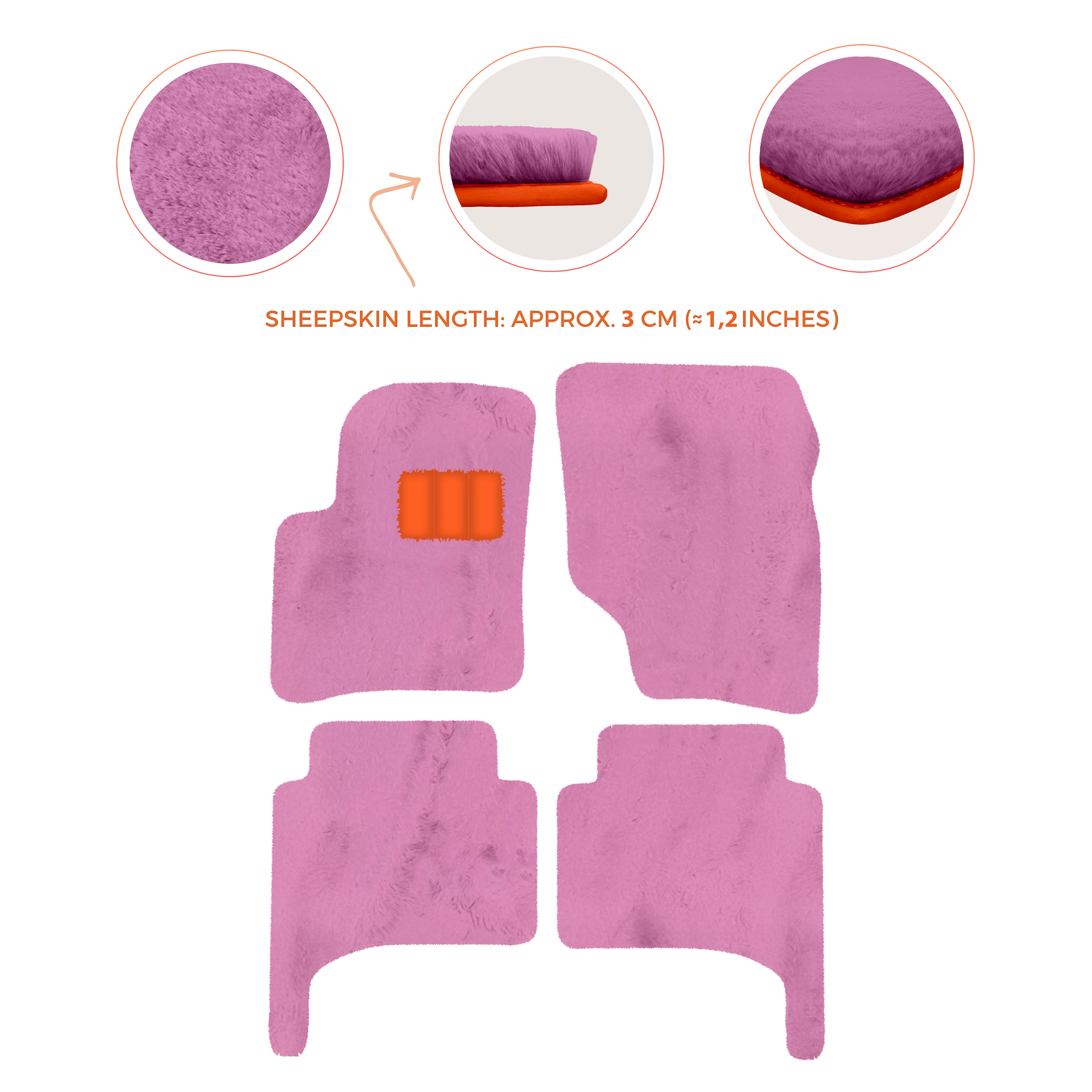 Premium Quality Sheepskin Floor Mats for Porsche 550 (1953-1956)