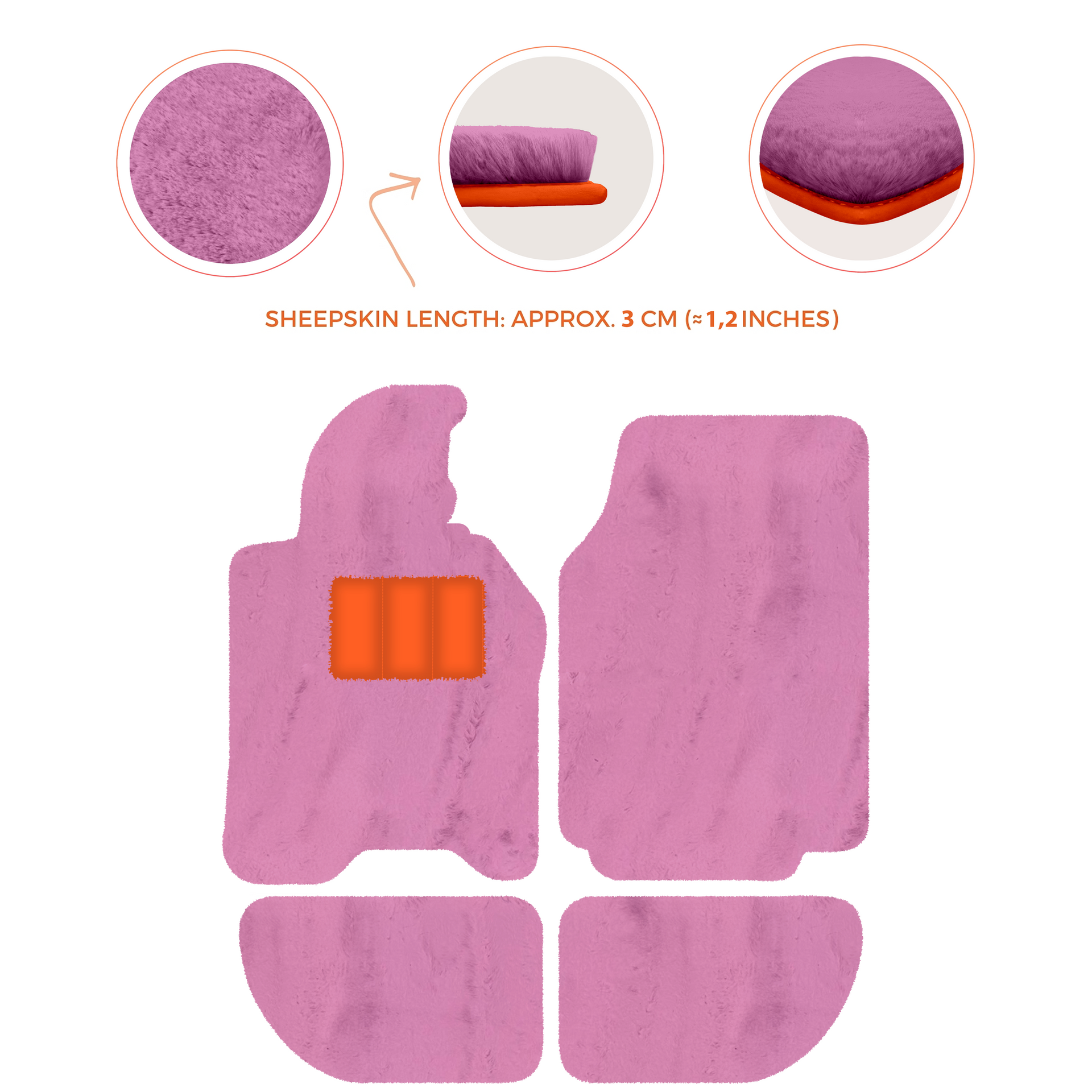 Sheepskin Floor Mats for Porsche 944 (1981-1991) | Custom Colors