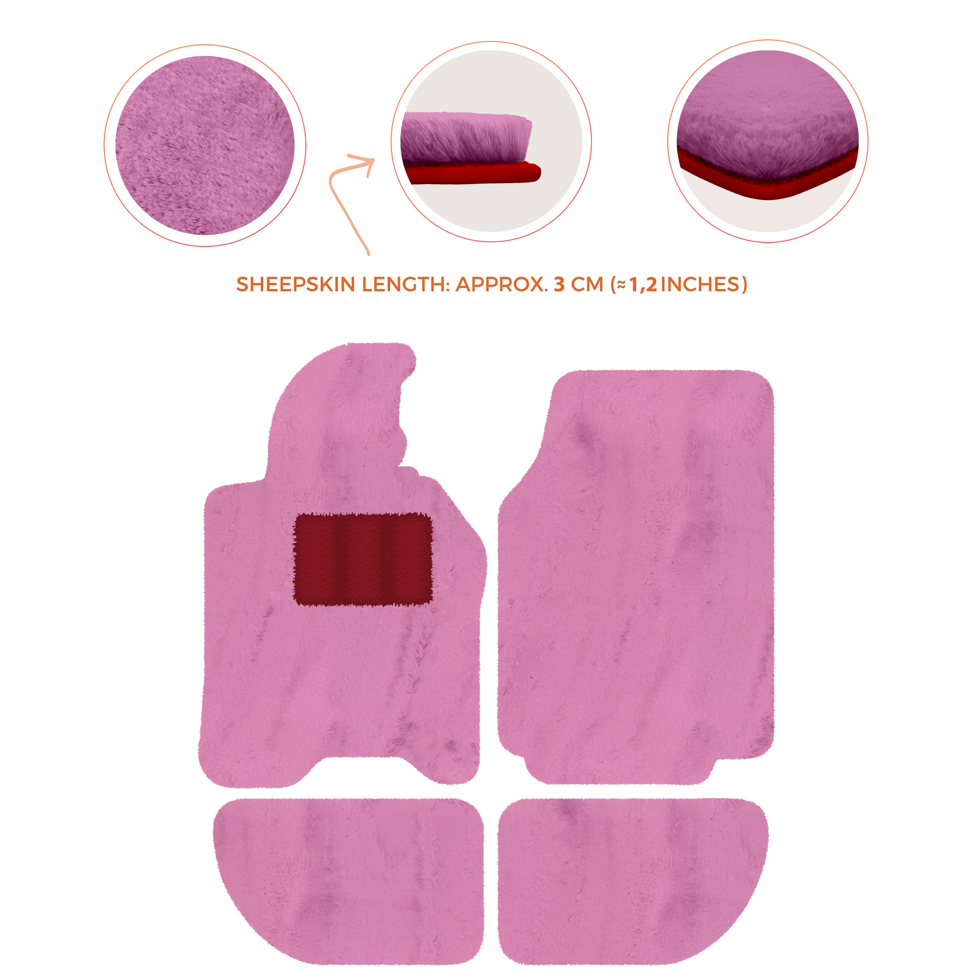 Sheepskin Floor Mats for Porsche 944 (1981-1991) | Custom Colors