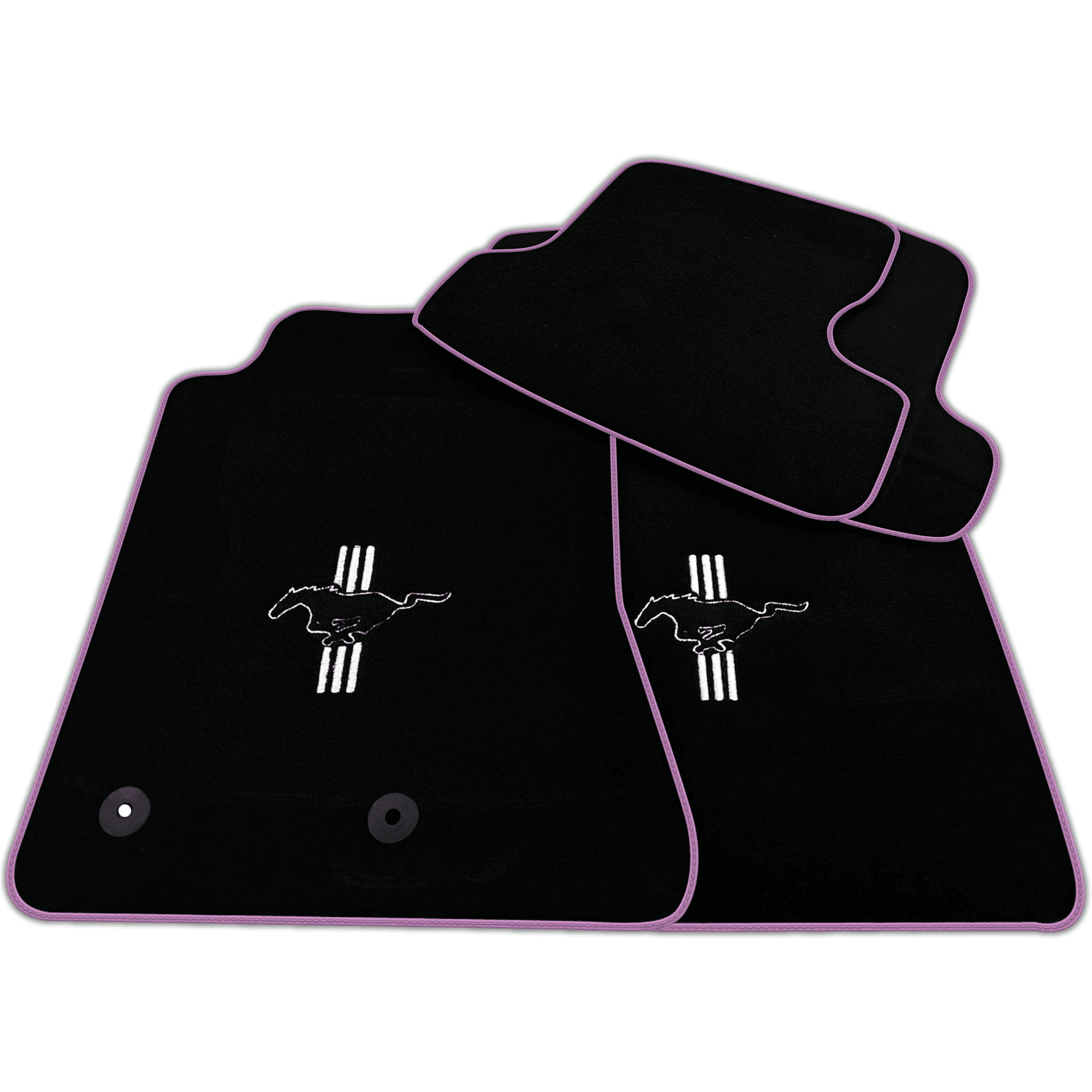 Black Floor Mats for Ford Mustang GT500 Shelby (2015-2021) with Pony | Various Trim Colors