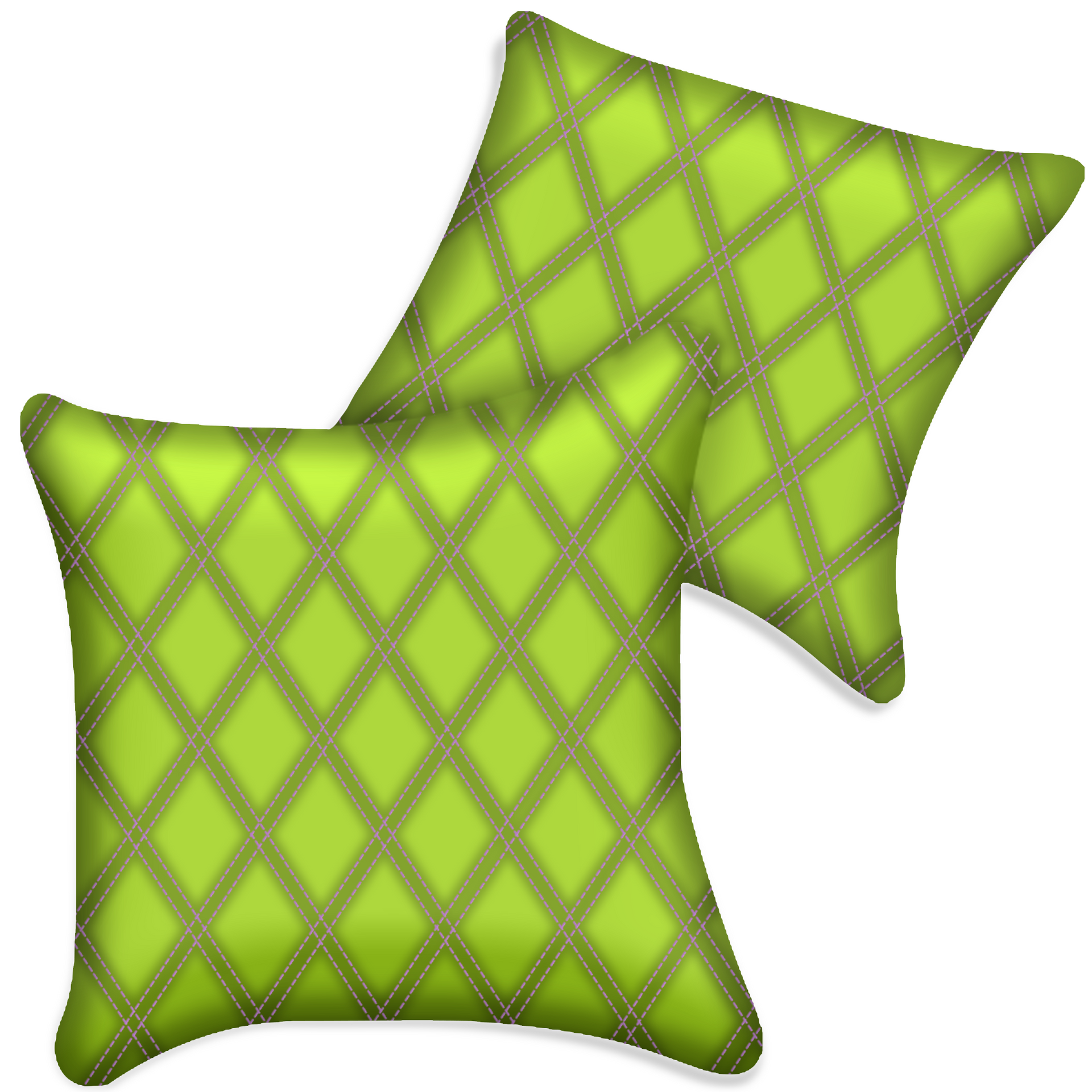 Customizable Green Leather Pillows Set of 2 for All Vehicles | Double Diamond Pattern