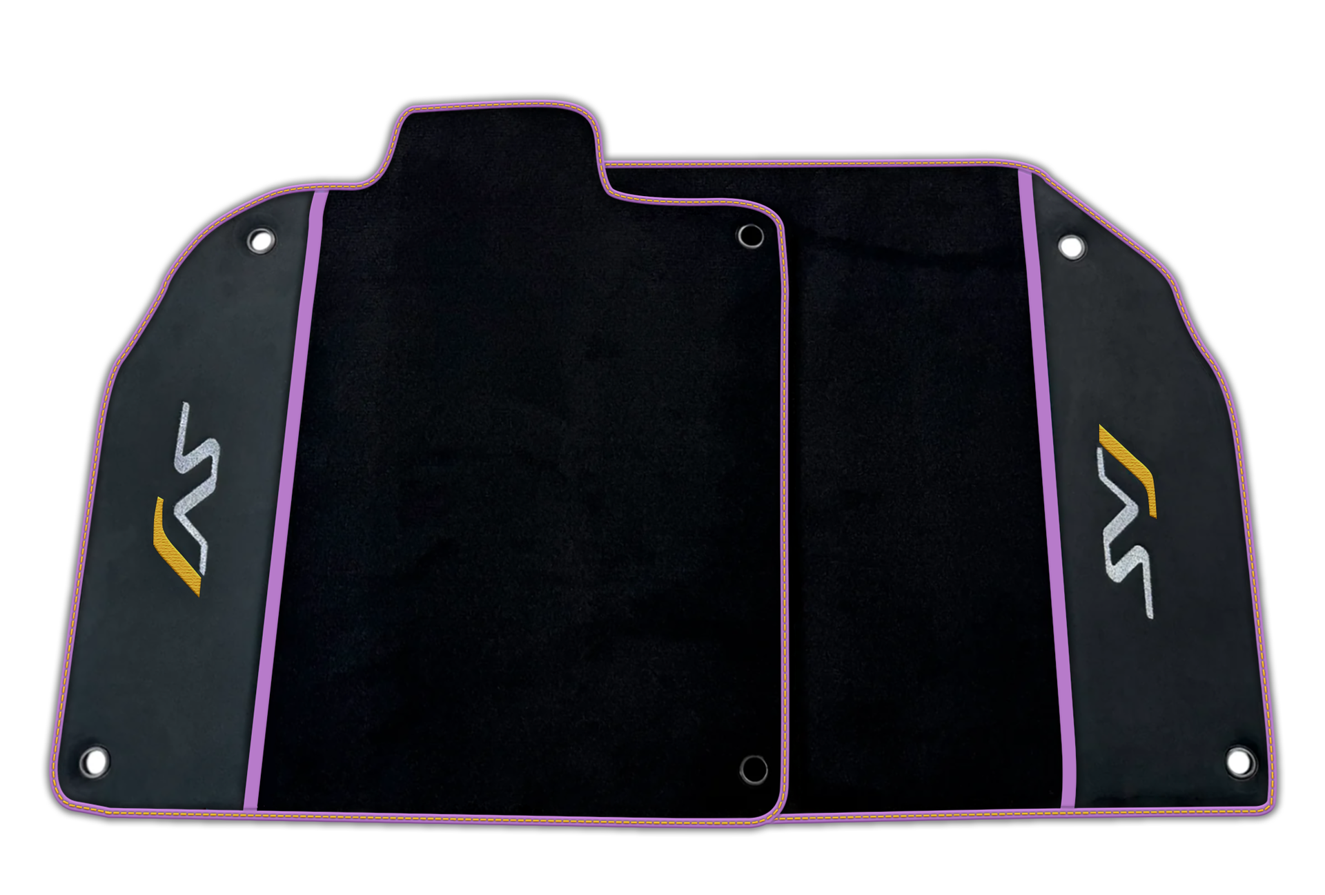 Black Floor Mats for Lamborghini Aventador SVJ with Alcantara Leather