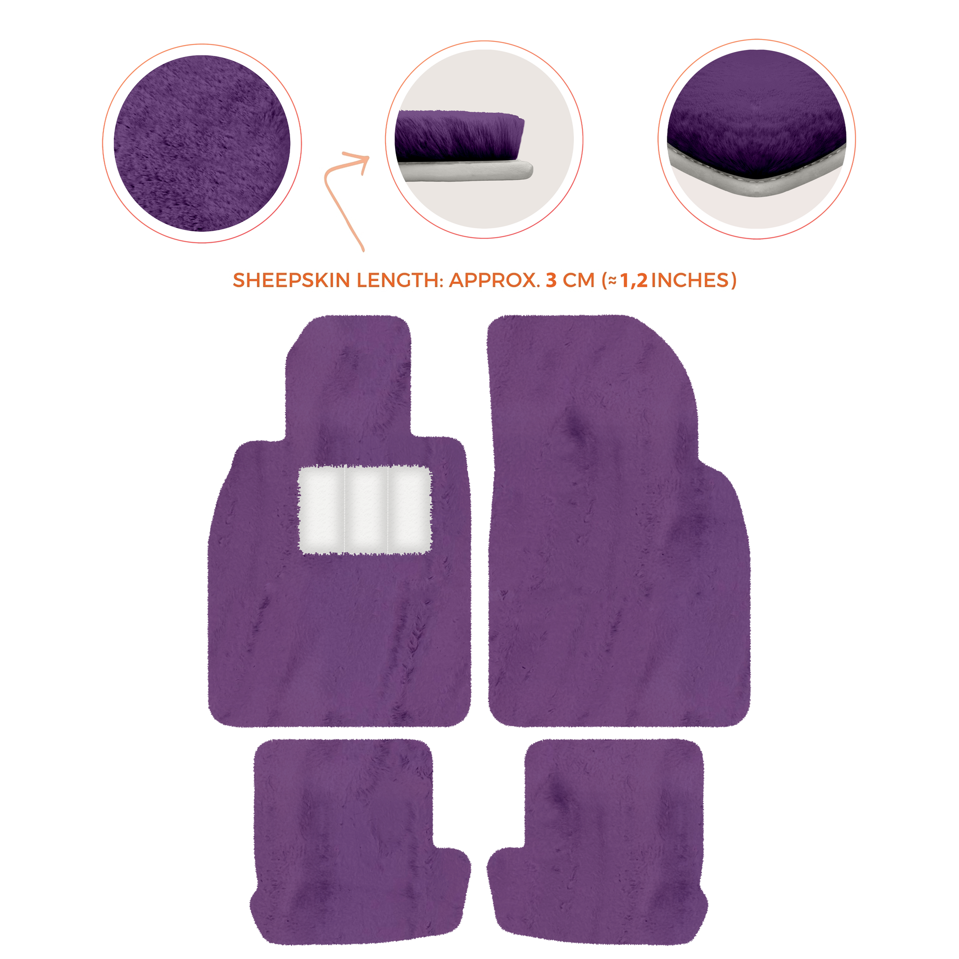 Premium Quality Sheepskin Floor Mats for Porsche 924 (1976-1988)