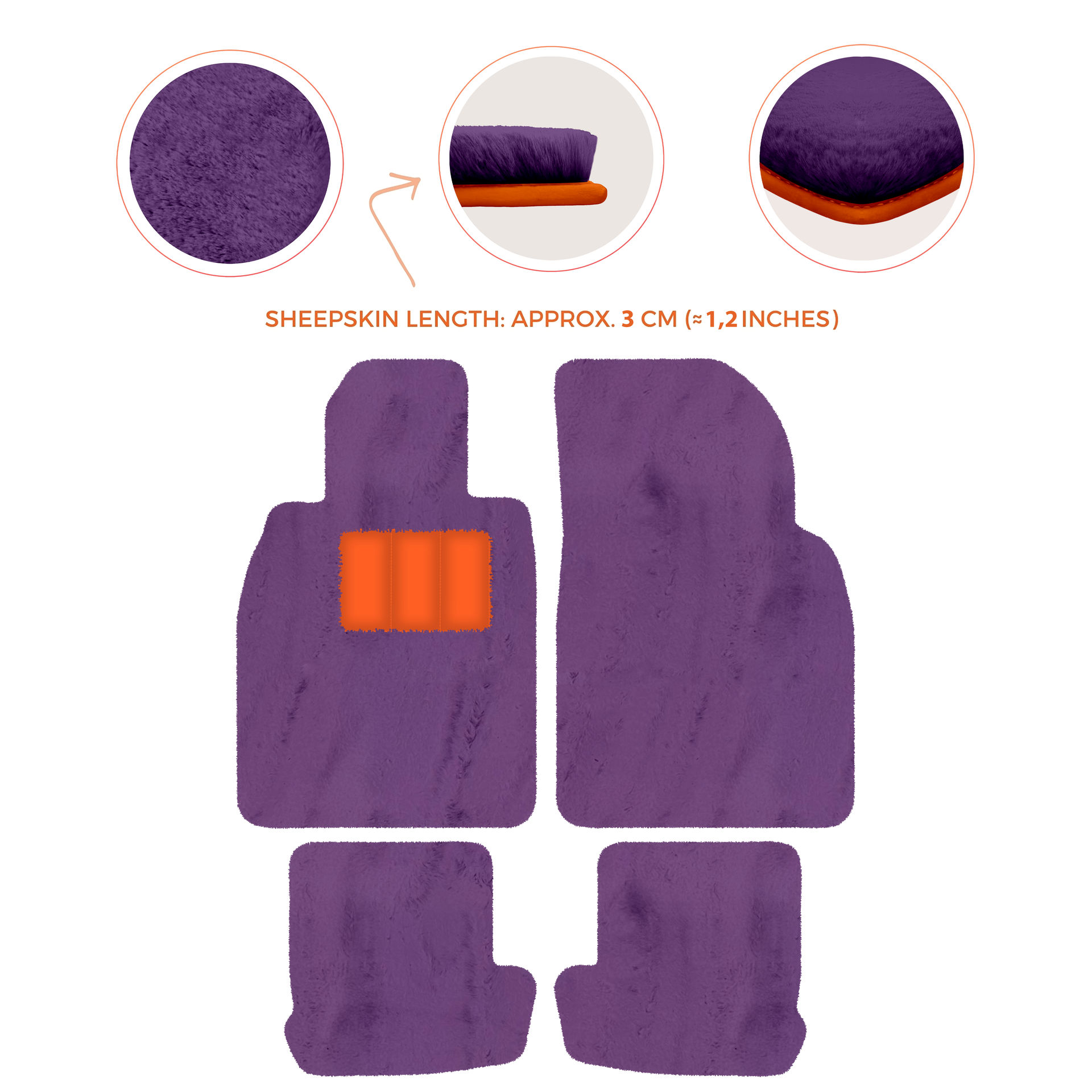 Premium Quality Sheepskin Floor Mats for Porsche 924 (1976-1988)