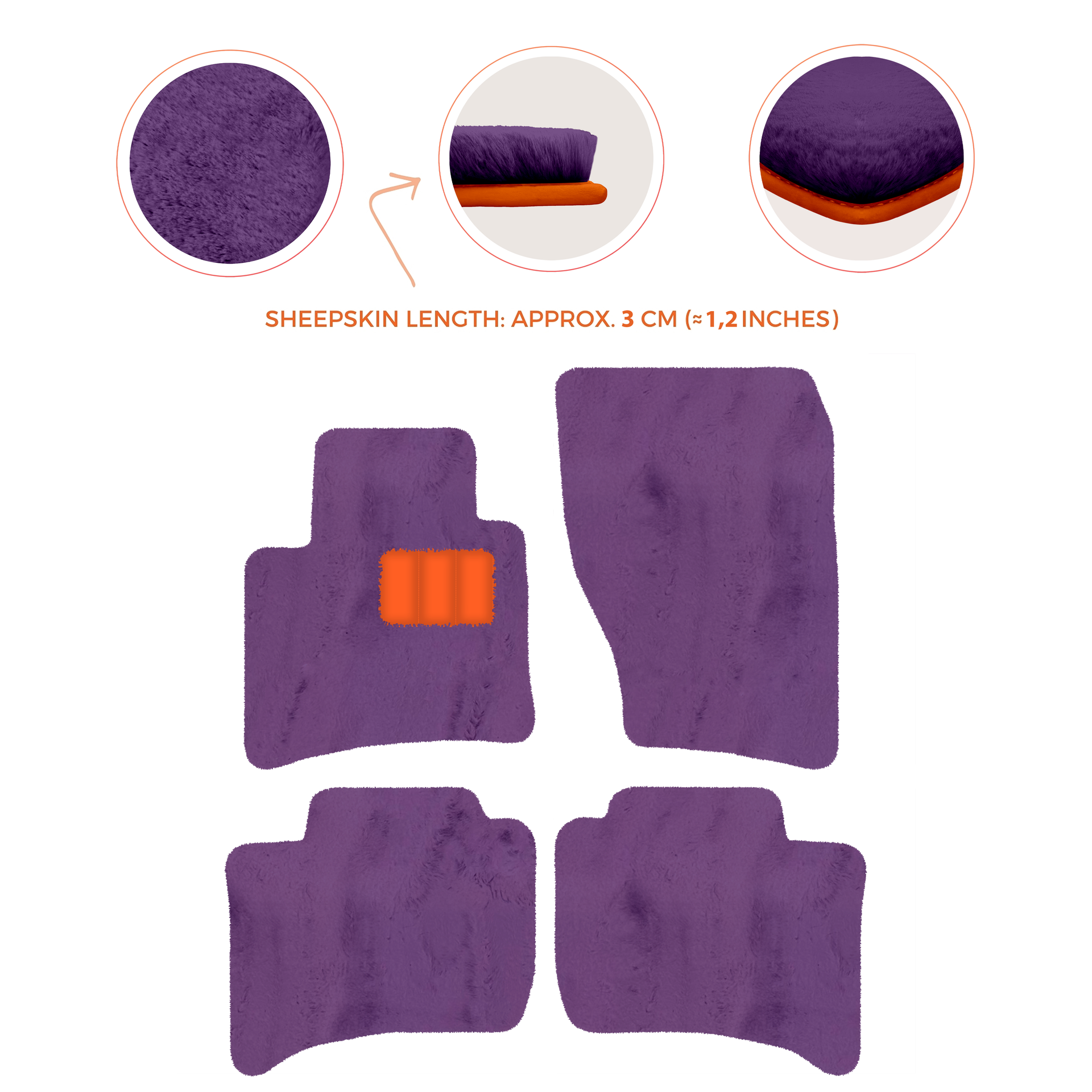 Premium Sheepskin Floor Mats for Porsche Cayenne (2010-2018)