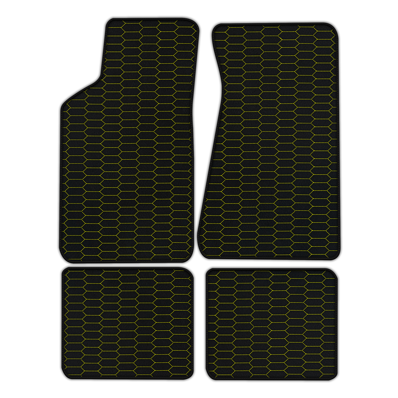 Customizable Leather Floor Mats with Raptor Hex Pattern for Pontiac FireBird (1970-1981)