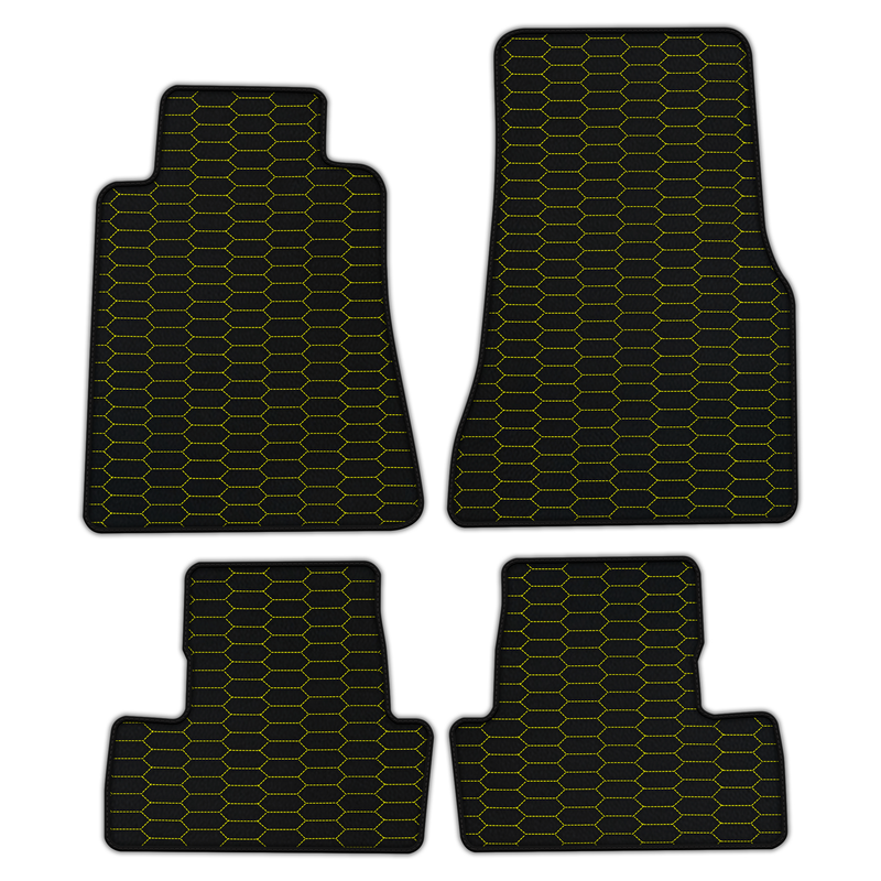 Customizable Leather Floor Mats with Raptor Hex Pattern for Ford Mustang V (2004-2010)