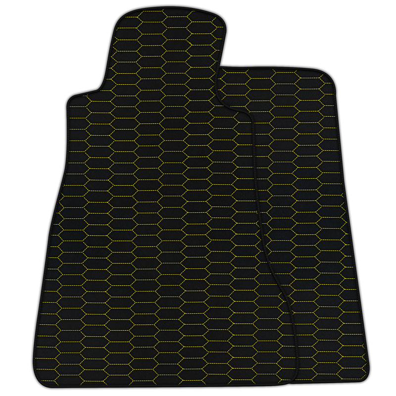 Alfombrillas de piel personalizables con diseño hexagonal Raptor para Chevrolet Corvette C6 (2005-2013)