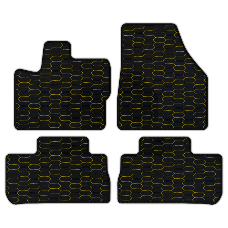 Customizable Leather Floor Mats with Raptor Hex Pattern for Land Rover Freelander (2007-2012)