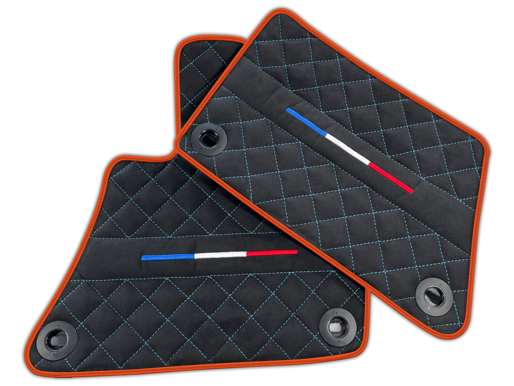 Black Floor Mats for Bugatti Veyron Leather | Various Trim Colors