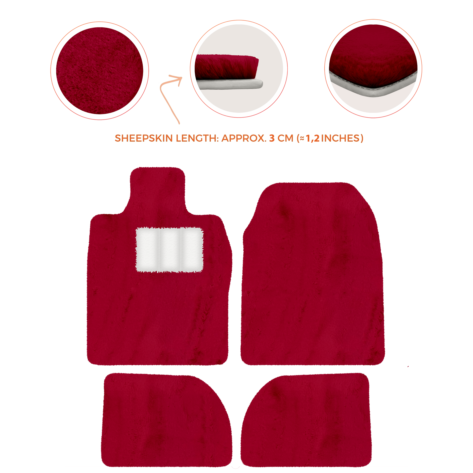 Premium Sheepskin Floor Mats for Porsche 924 (1976-1988)