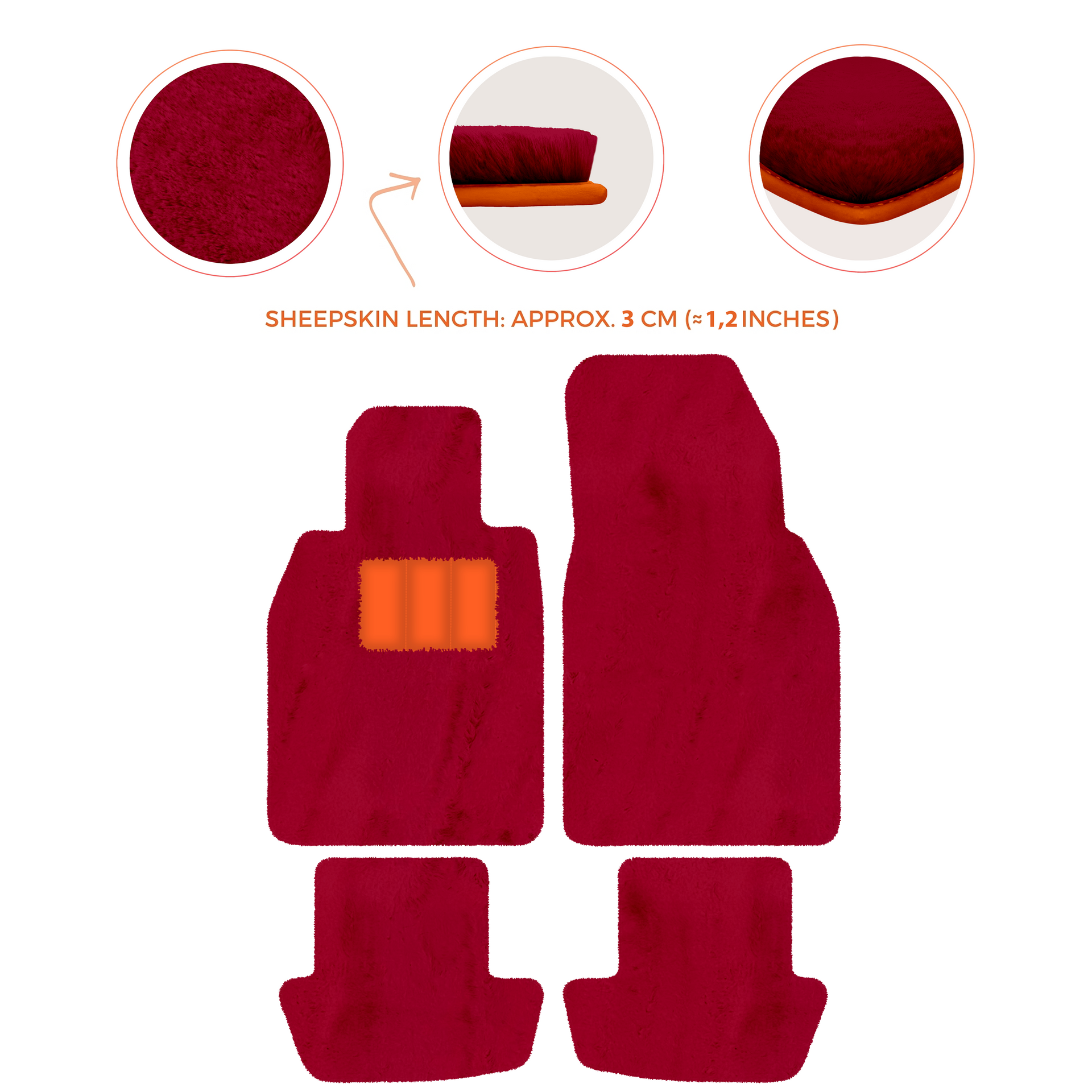 Premium Sheepskin Floor Mats for Porsche 911 991 (2012-2019)