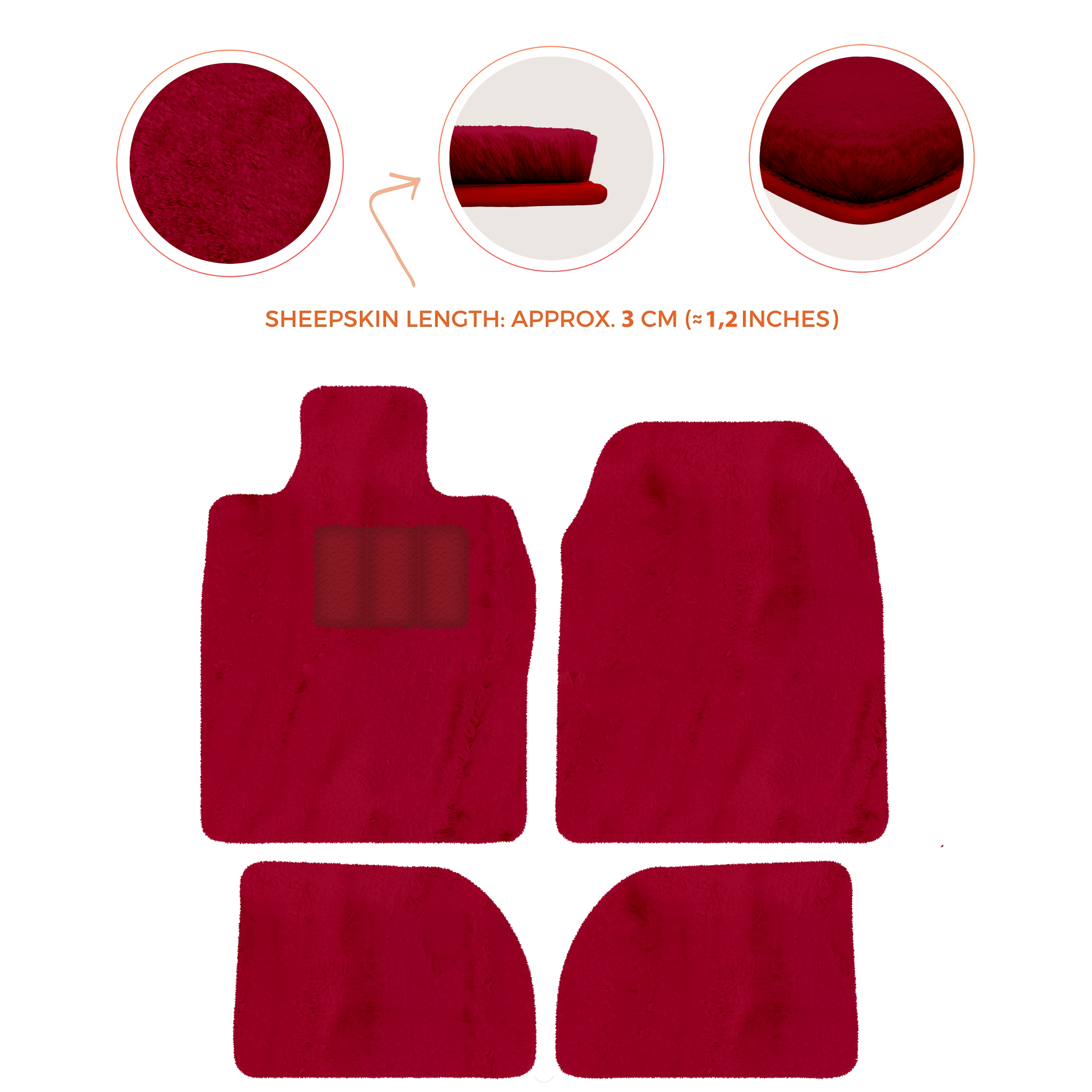 Premium Sheepskin Floor Mats for Porsche 924 (1976-1988)