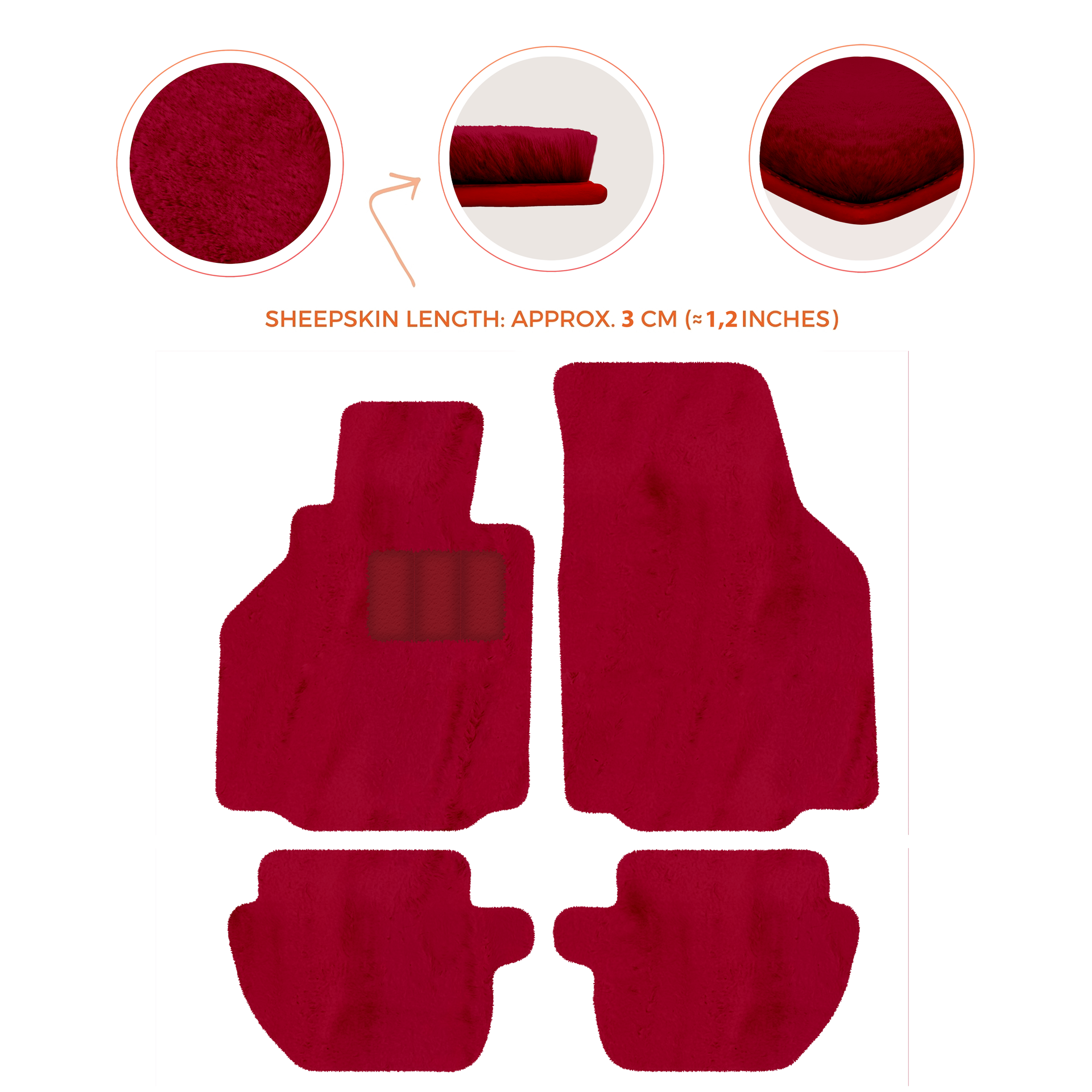 Premium Luxury Sheepskin Floor Mats for Ferrari Roma (2021-2024)