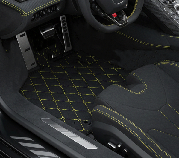 Customizable Floor Mats from Carpet with Leather for Lamborghini Sian (2020-2022) - AutoWin