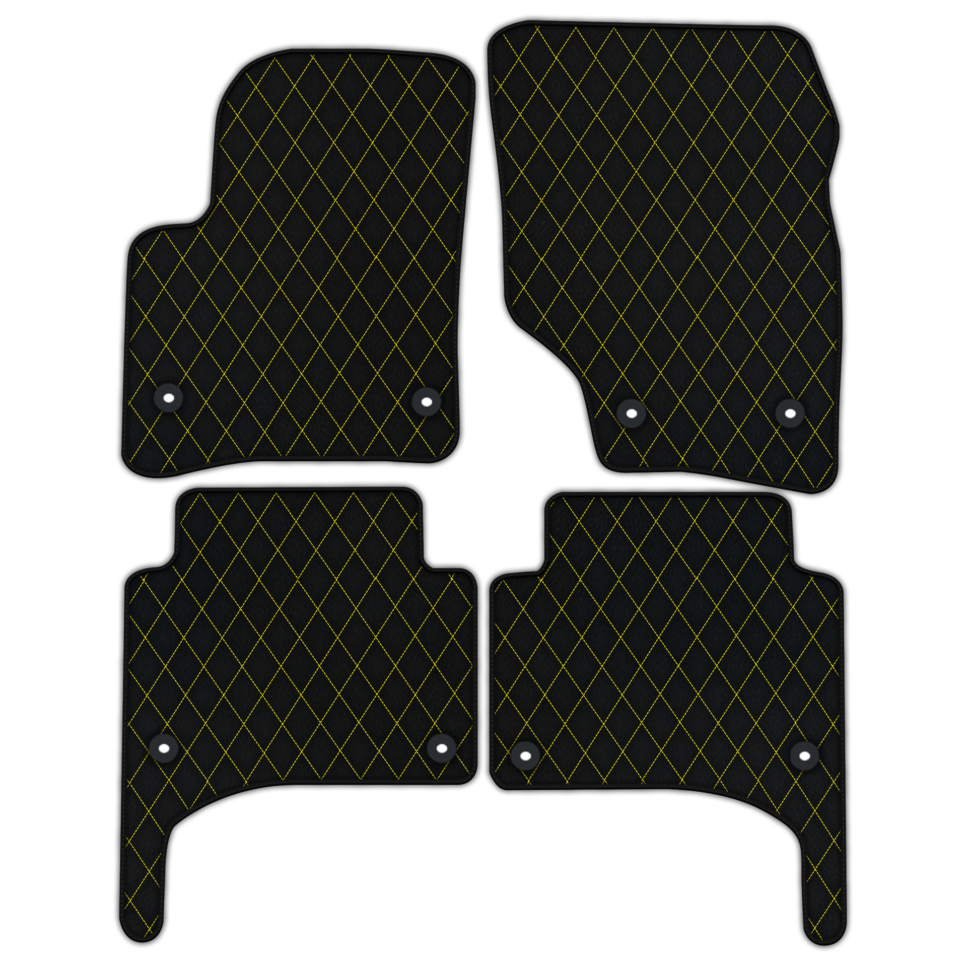 Customizable Leather Floor Mats with Single Diamond Pattern for Porsche Porsche Cayenne (2003-2010)