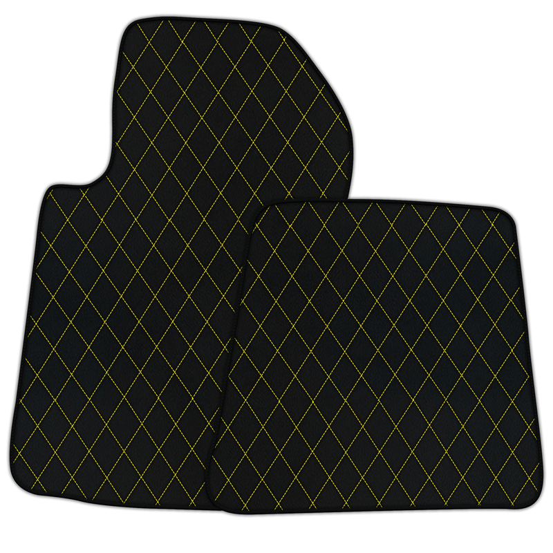 Customizable Leather Floor Mats with Single Diamond Pattern for Ferrari 612 Scaglietti (2005-2011)