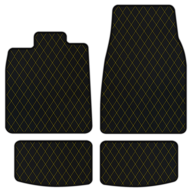 Customizable Leather Floor Mats with Single Diamond Pattern for Porsche Taycan (2019-2023)