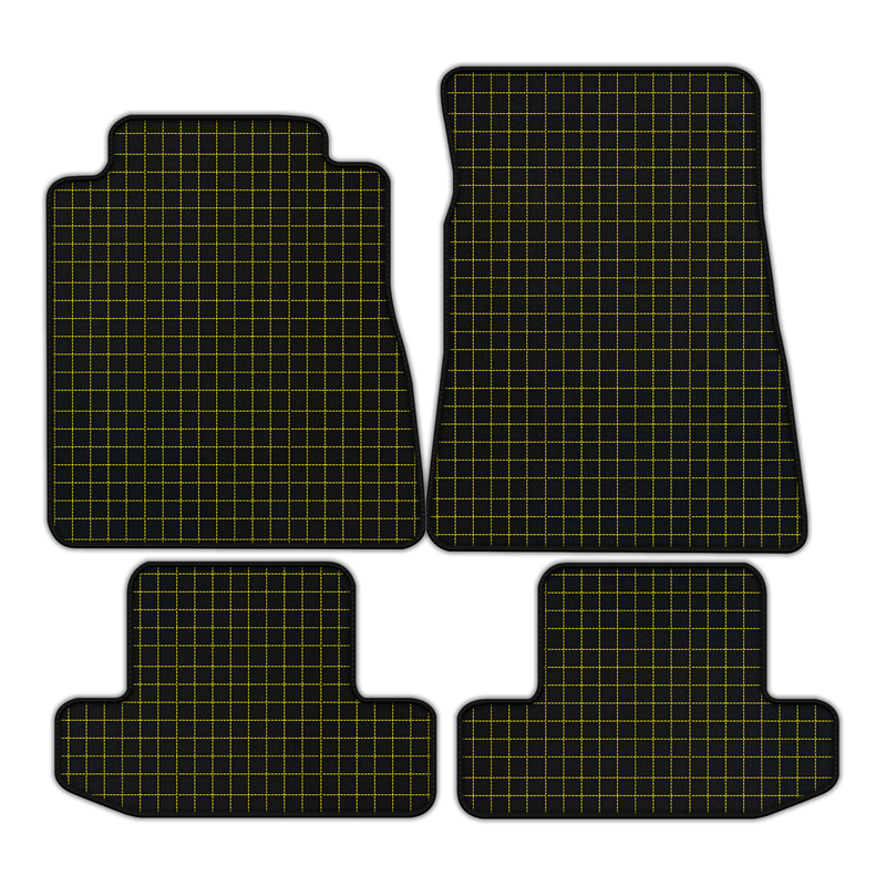 Customizable Leather Floor Mats with Square Pattern for Ford Mustang GT500 Shelby (2015-2021)