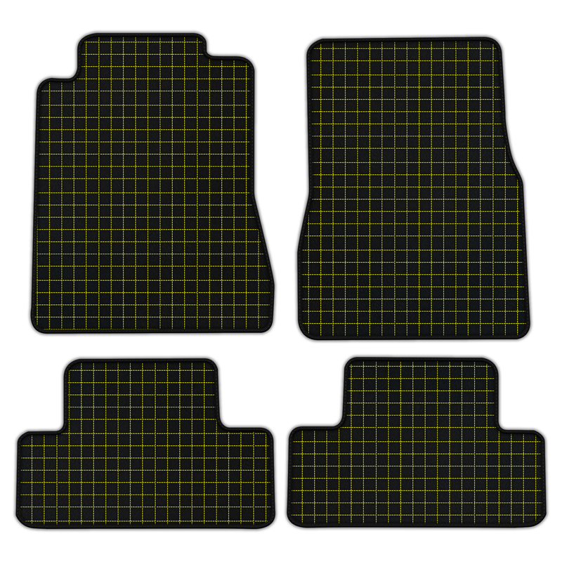 Customizable Leather Floor Mats with Square Pattern for Ford Mustang V FL (2011-2014)