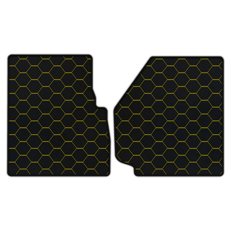 Anpassbare Leder-Fußmatten mit symmetrischem Hex-Muster für Land Rover Defender 90 (2007-2020)