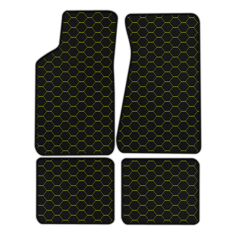 Tapis de voiture en cuir sur mesure avec motif hexagonal