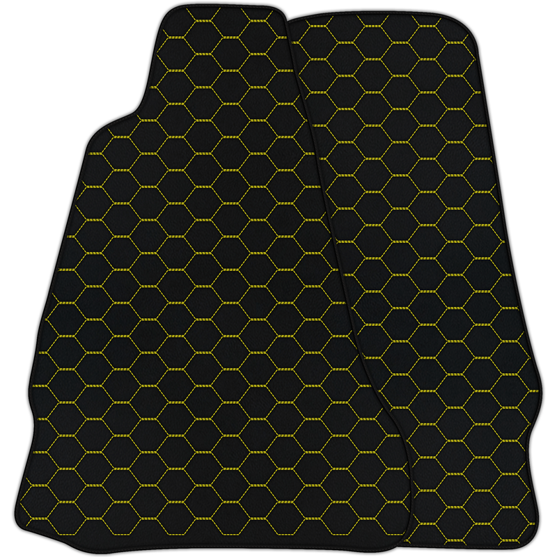 Tapis de voiture en cuir personnalisables avec motif hexagonal symétrique pour Aston Martin V8 Vantage (2005–2023)