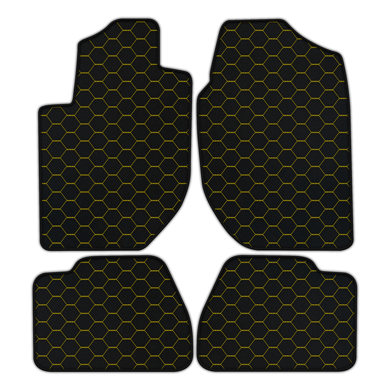 Customizable Leather Floor Mats with Symmetrical Hex Pattern for Land Rover Freelander (2003-2007)