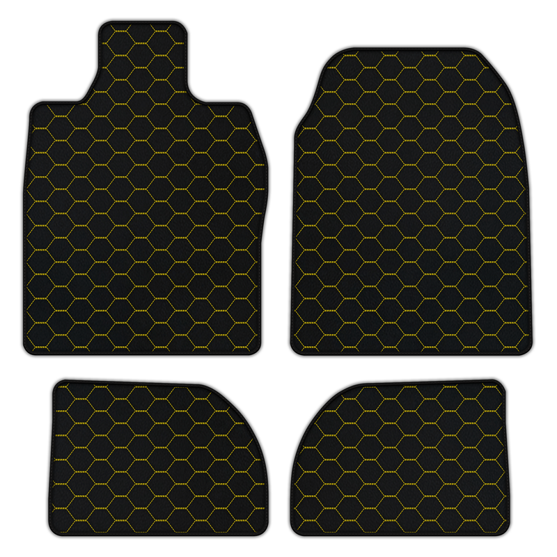 Customizable Leather Floor Mats with Symmetrical Hex Pattern for Porsche 924 (1976-1988)