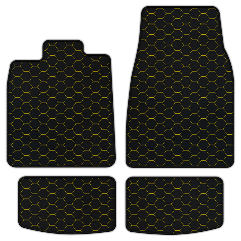 Customizable Leather Floor Mats with Symmetrical Hex Pattern for Porsche Taycan (2019-2023)