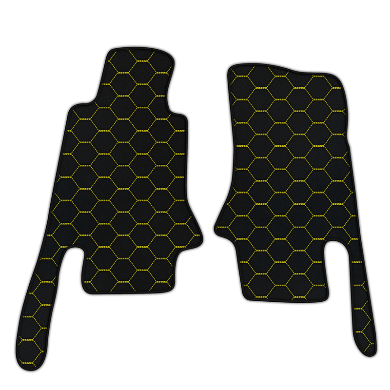 Customizable Leather Floor Mats with Symmetrical Hex Pattern for Chevrolet Corvette C5 (1997-2004)