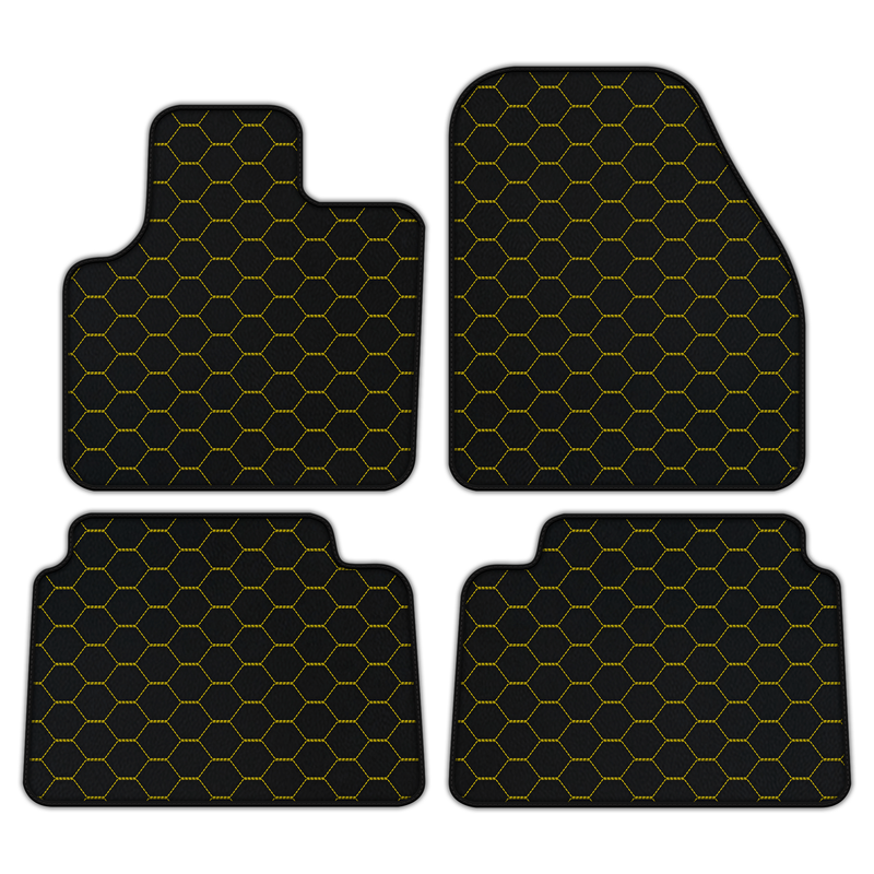 Customizable Leather Floor Mats with Symmetrical Hex Pattern for Land Rover Discovery Sport (2019-2024)