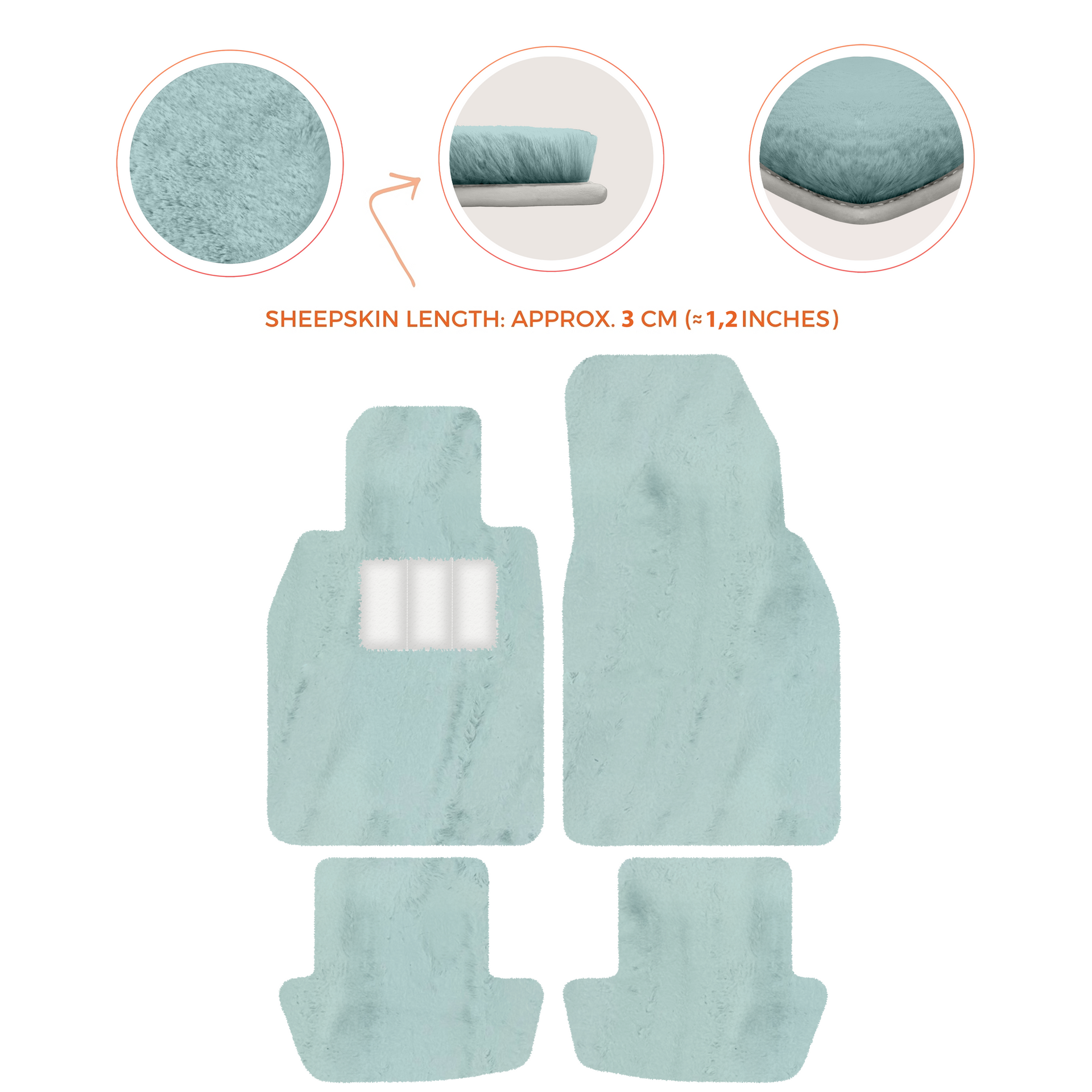 Premium Sheepskin Floor Mats for Porsche 911 991 (2012-2019)