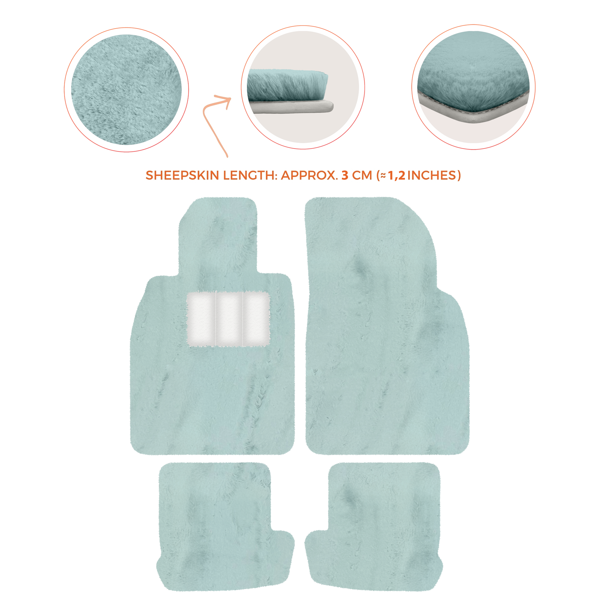 Premium Quality Sheepskin Floor Mats for Porsche 924 (1976-1988)