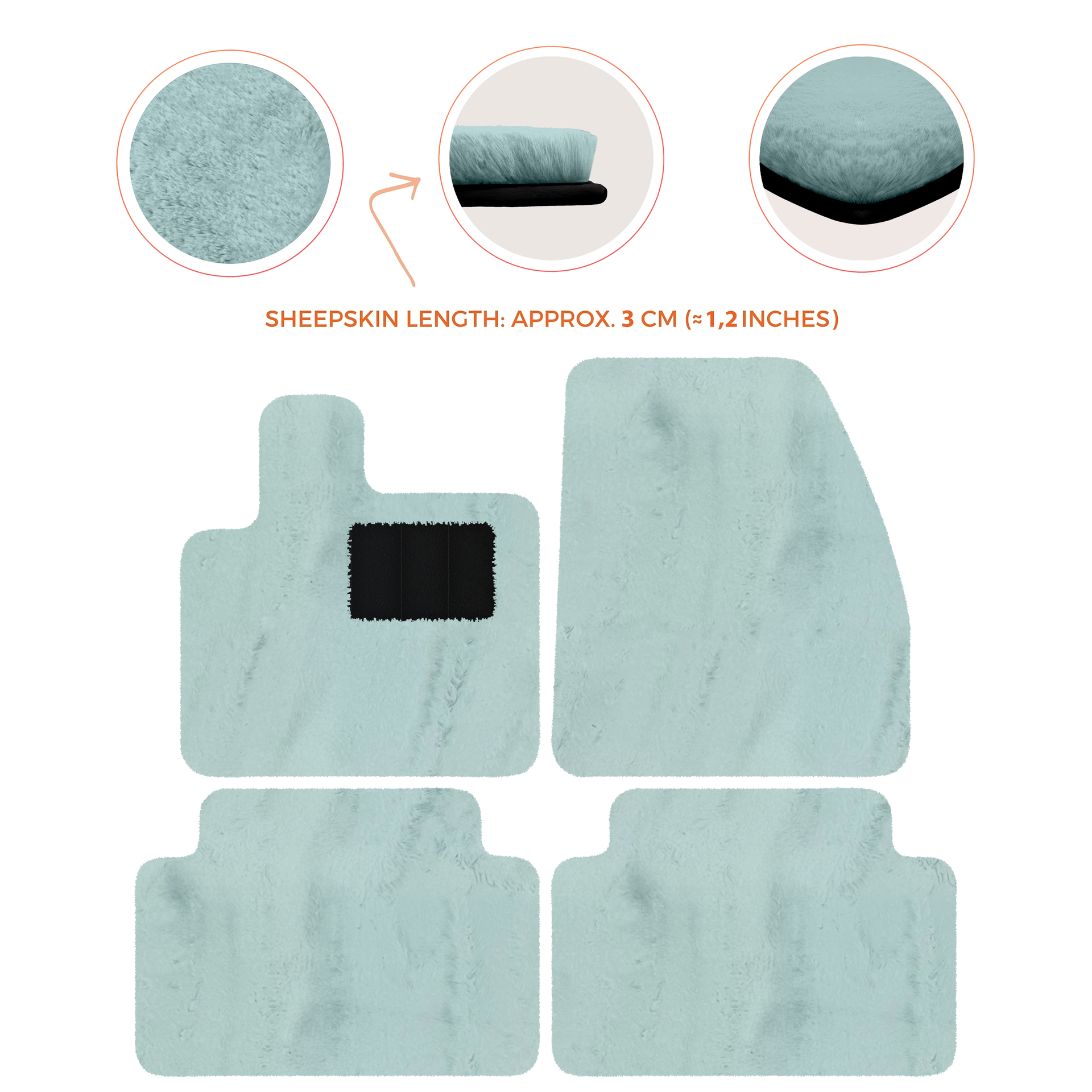 Premium Sheepskin Floor Mats for Range Rover Evoque (2016-2024)