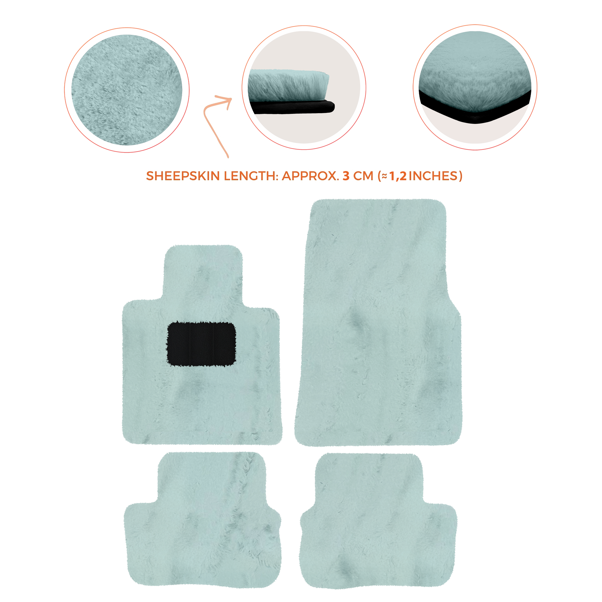 Premium Sheepskin Floor Mats for Rolls-Royce Shadow (1965-1977)