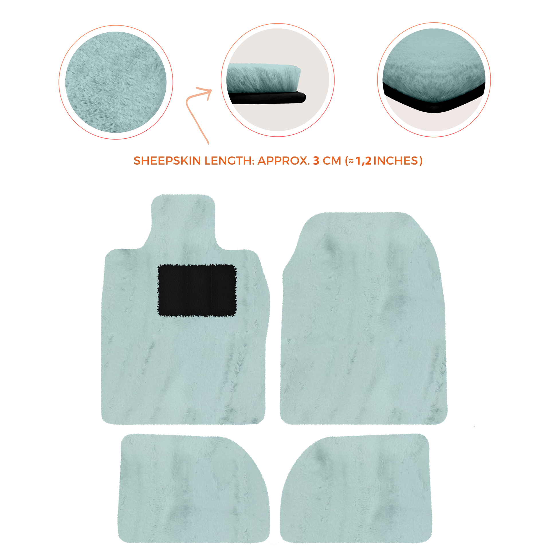 Premium Sheepskin Floor Mats for Porsche 924 (1976-1988)