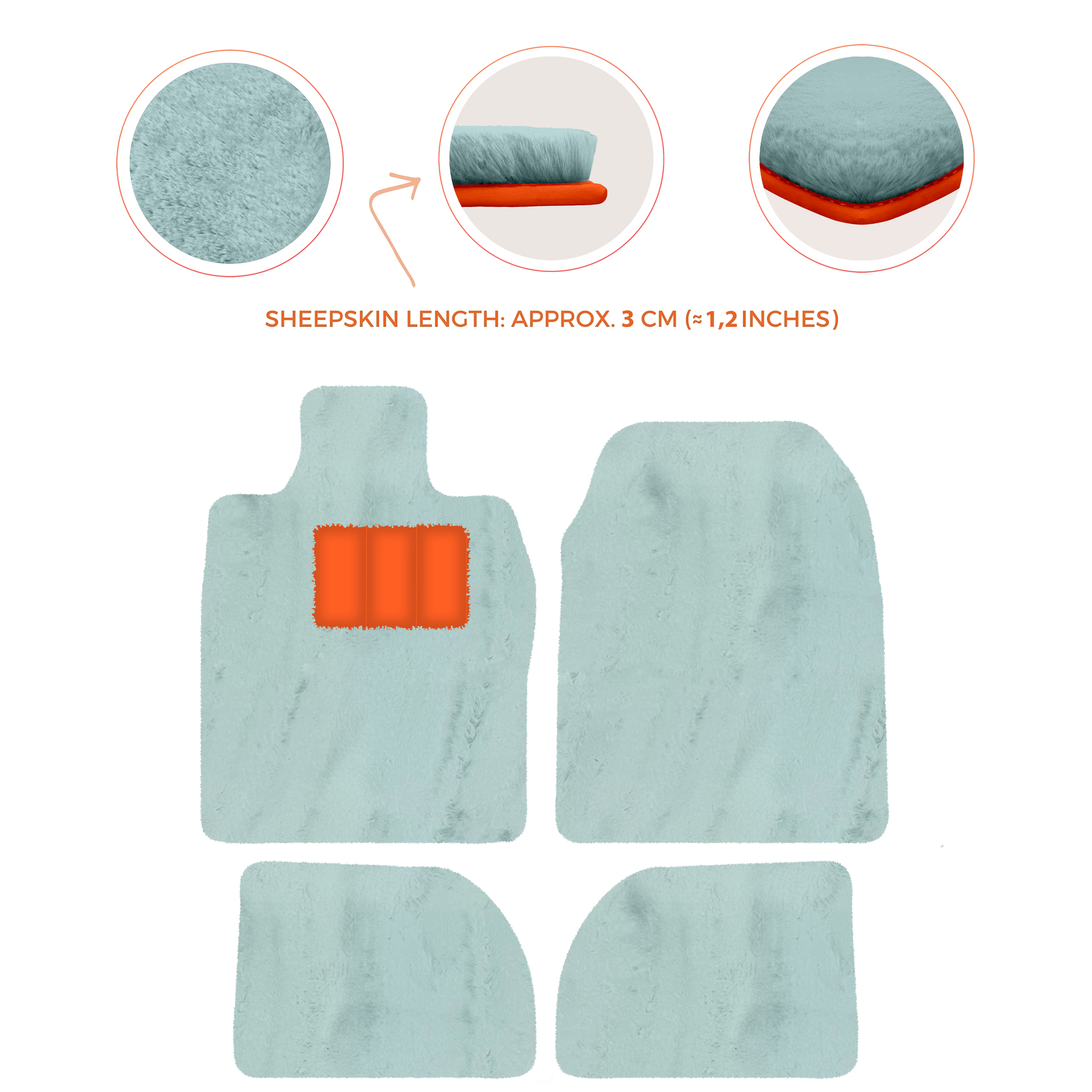 Premium Sheepskin Floor Mats for Porsche 924 (1976-1988)