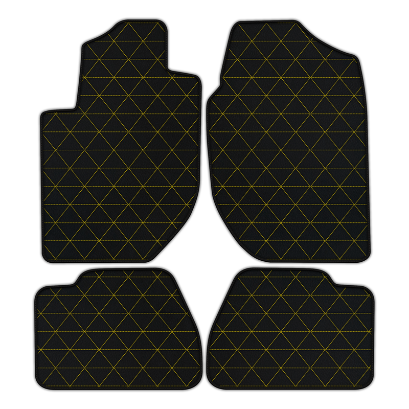 Customizable Leather Floor Mats with Triangle Pattern for Land Rover Freelander (2003-2007)