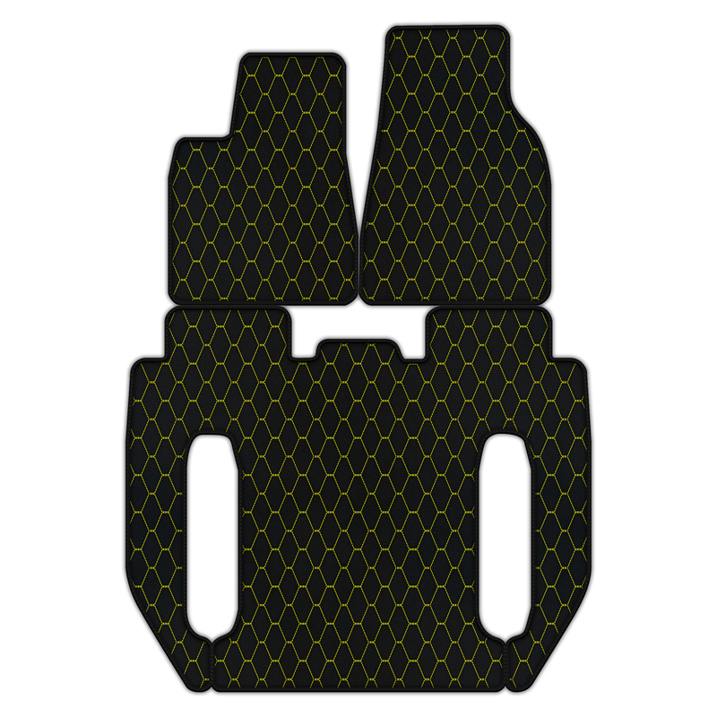 Customizable Leather Floor Mats with Vertical Hex Pattern for Tesla Model X - 6 Seats (2016-2025)