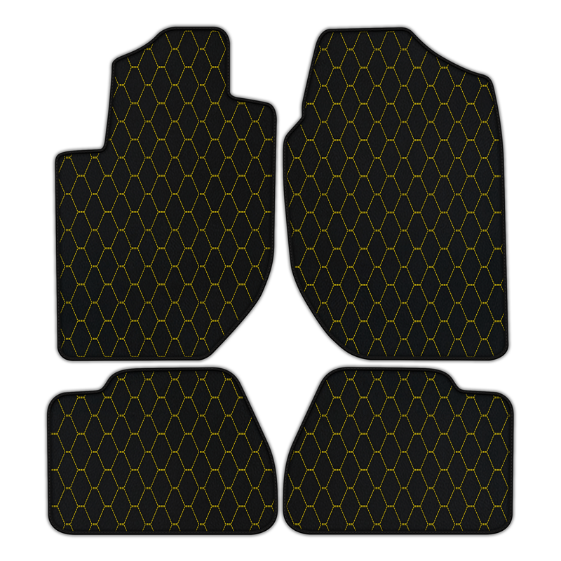 Customizable Leather Floor Mats with Vertical Hex Pattern for Land Rover Freelander (2003-2007)