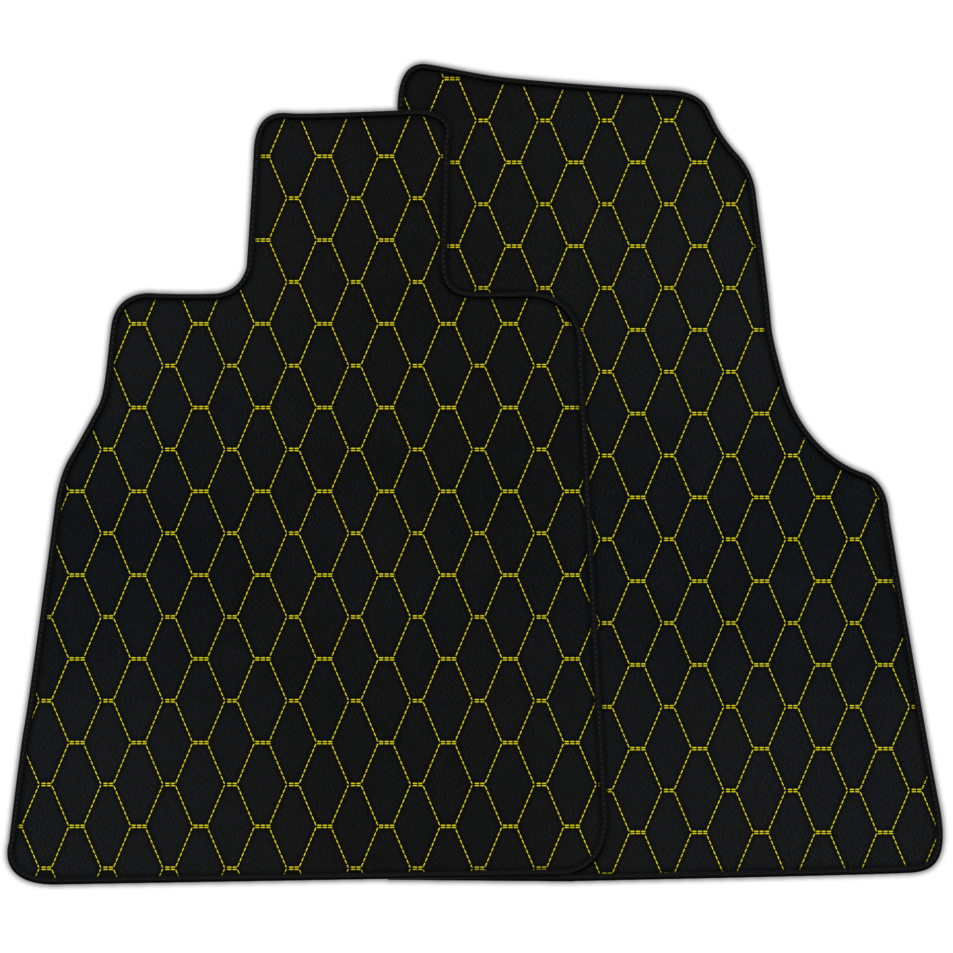 Customizable Leather Floor Mats with Vertical Hex Pattern for Chevrolet Corvette C8 (2020-2024)