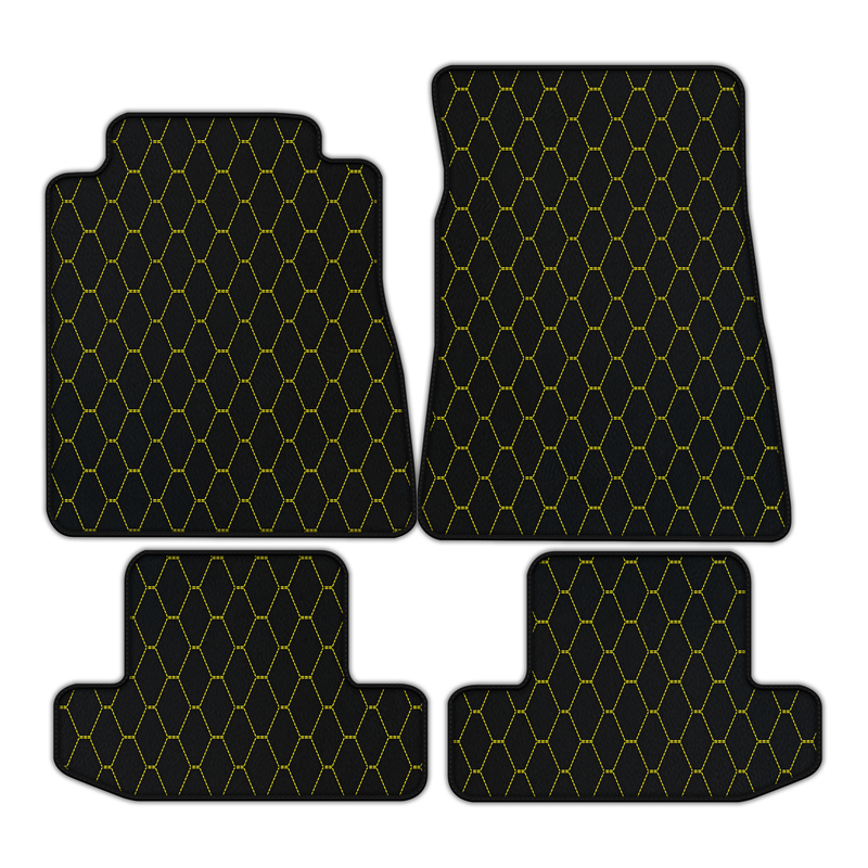 Customizable Leather Floor Mats with Vertical Hex Pattern for Ford Mustang GT500 Shelby (2015-2021)
